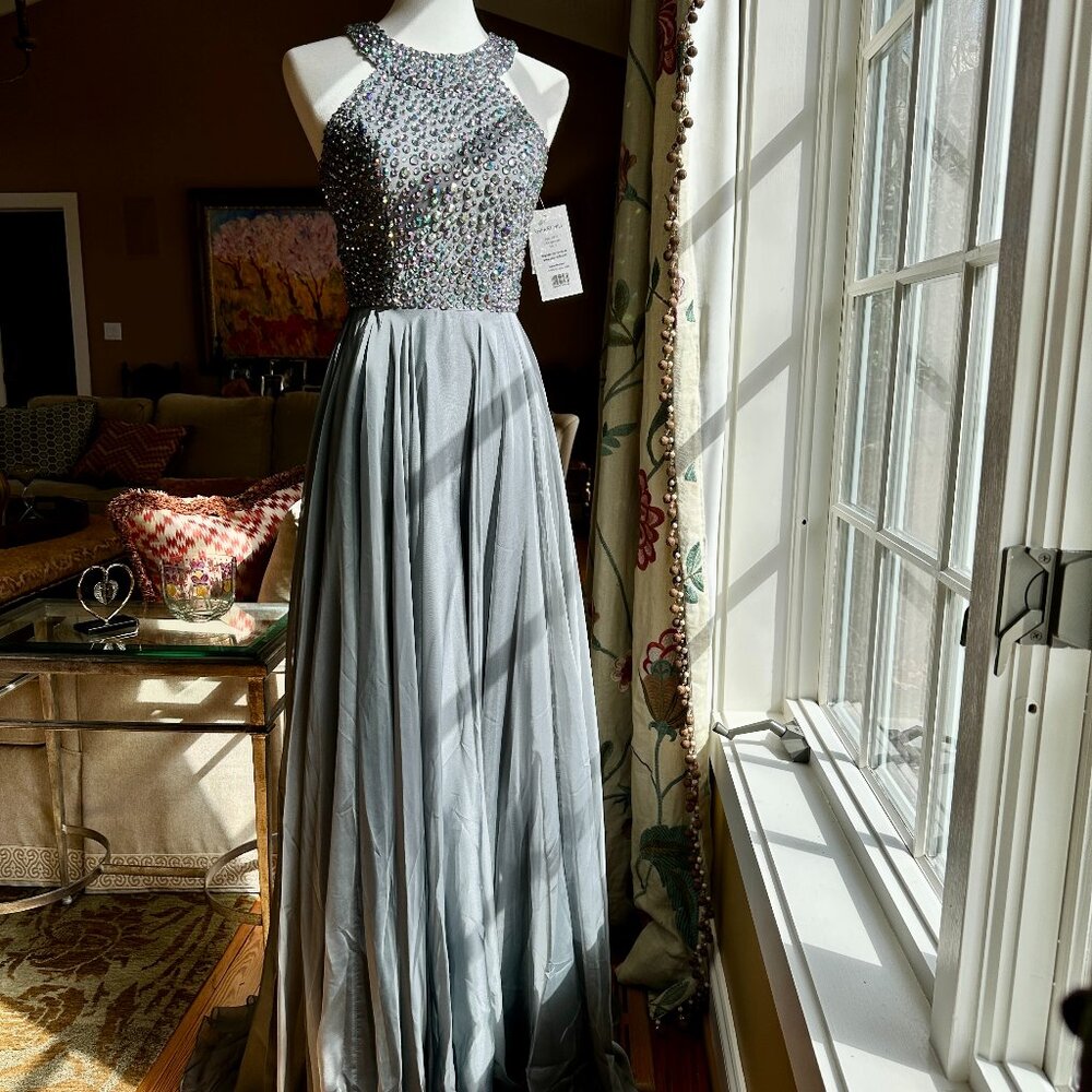 Sherri Hill Dress - Size 2 - NWT - Gunmetal Grey